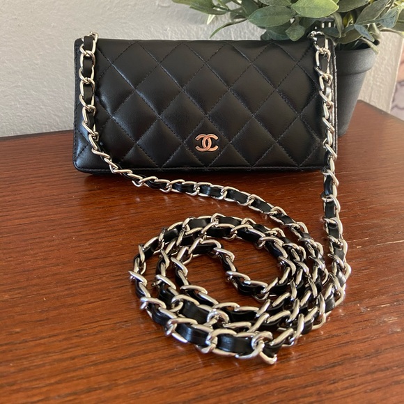 CHANEL Handbags - 🖤⛓Chanel Matelasse Wallet Chain Quilted Crossbody CC Logo Black